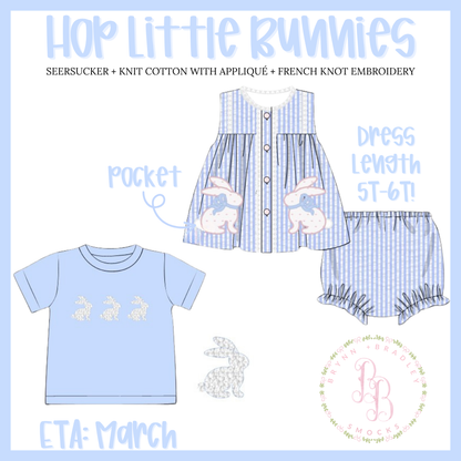 RTS: Hop Little Bunnies Girl Diaper Set **Dress Length 5T-6T!**