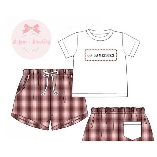 PO17: Garnet + Black Gameday Boy Shorts Set