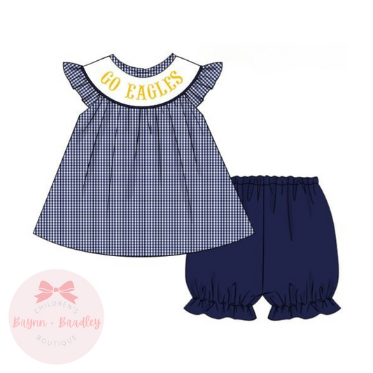 PO17: Navy + Gold Gameday Girl Shorts Set