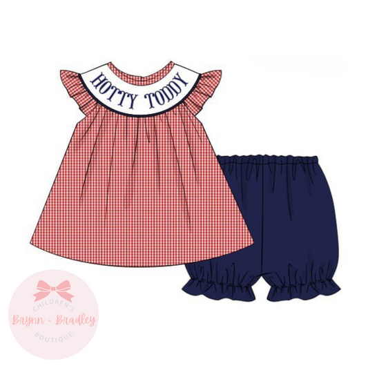 PO17: Navy + Red Gameday Girl Shorts Set
