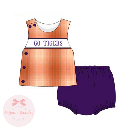 PO17: Orange + Purple Gameday Boy Diaper Set