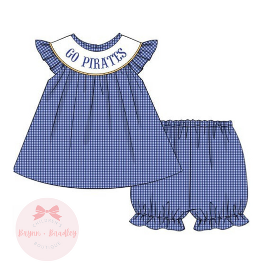 PO17: Royal Blue + Gold Gameday Girl Shorts Set