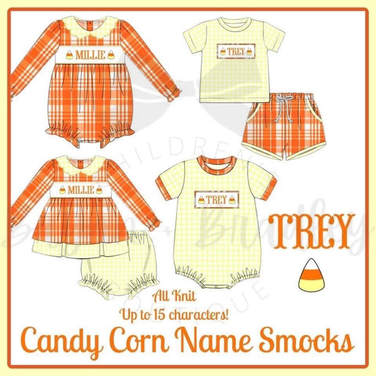 Preorder Candy Corn Name Smocks Collection- ETA: September