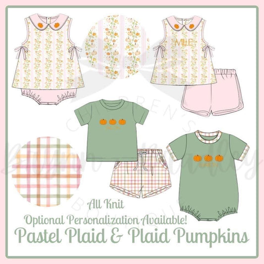 Preorder Pastel Plaid & Plaid Pumpkins Collection- ETA: September